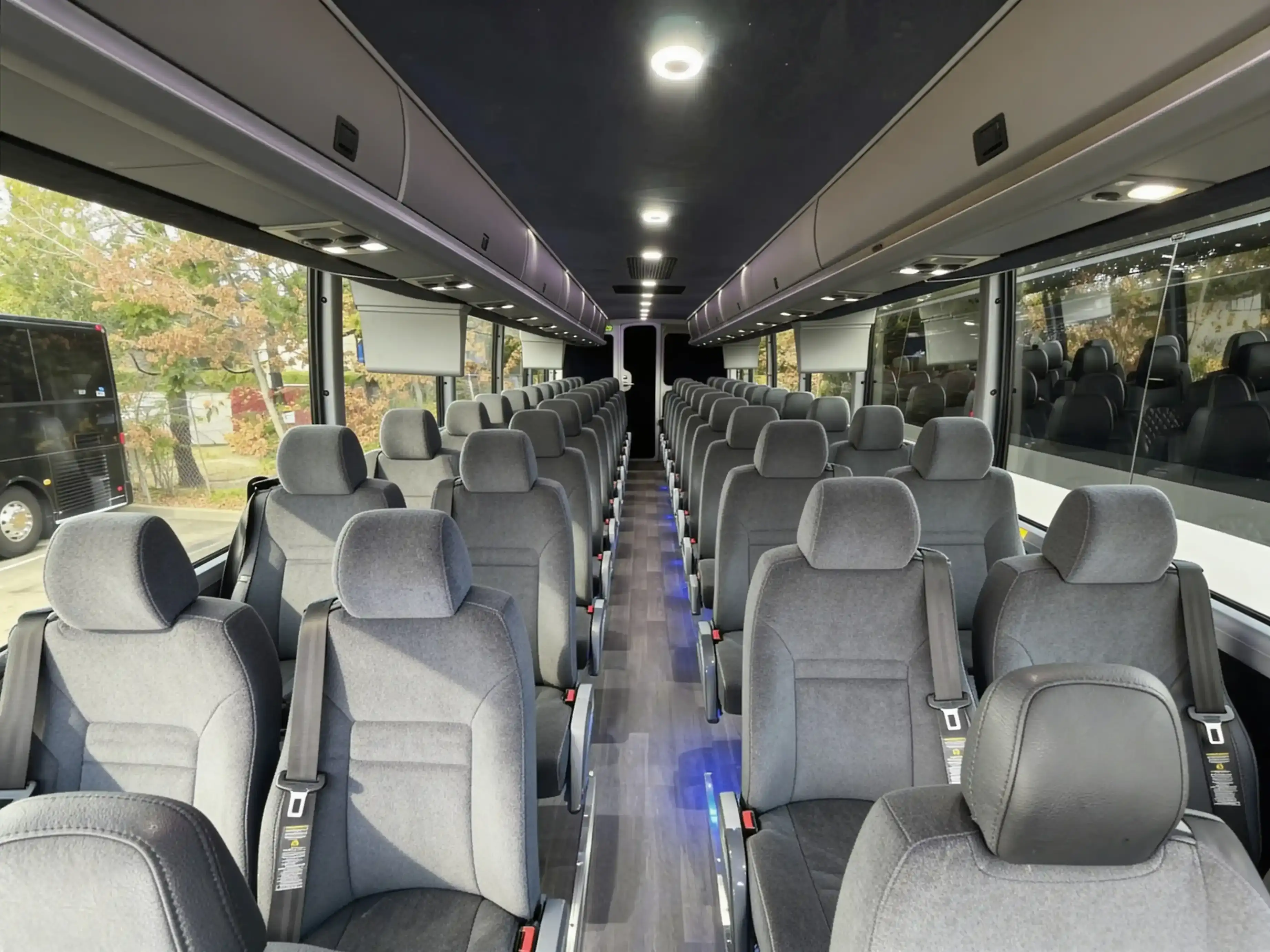 cloth seats charter bus