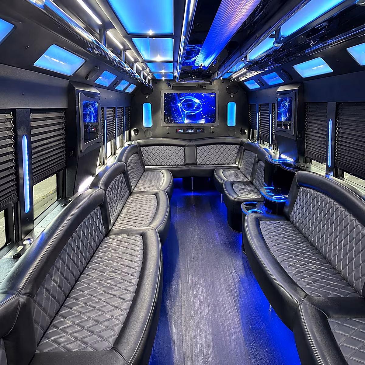 fairfield 50 passenger party bus interior