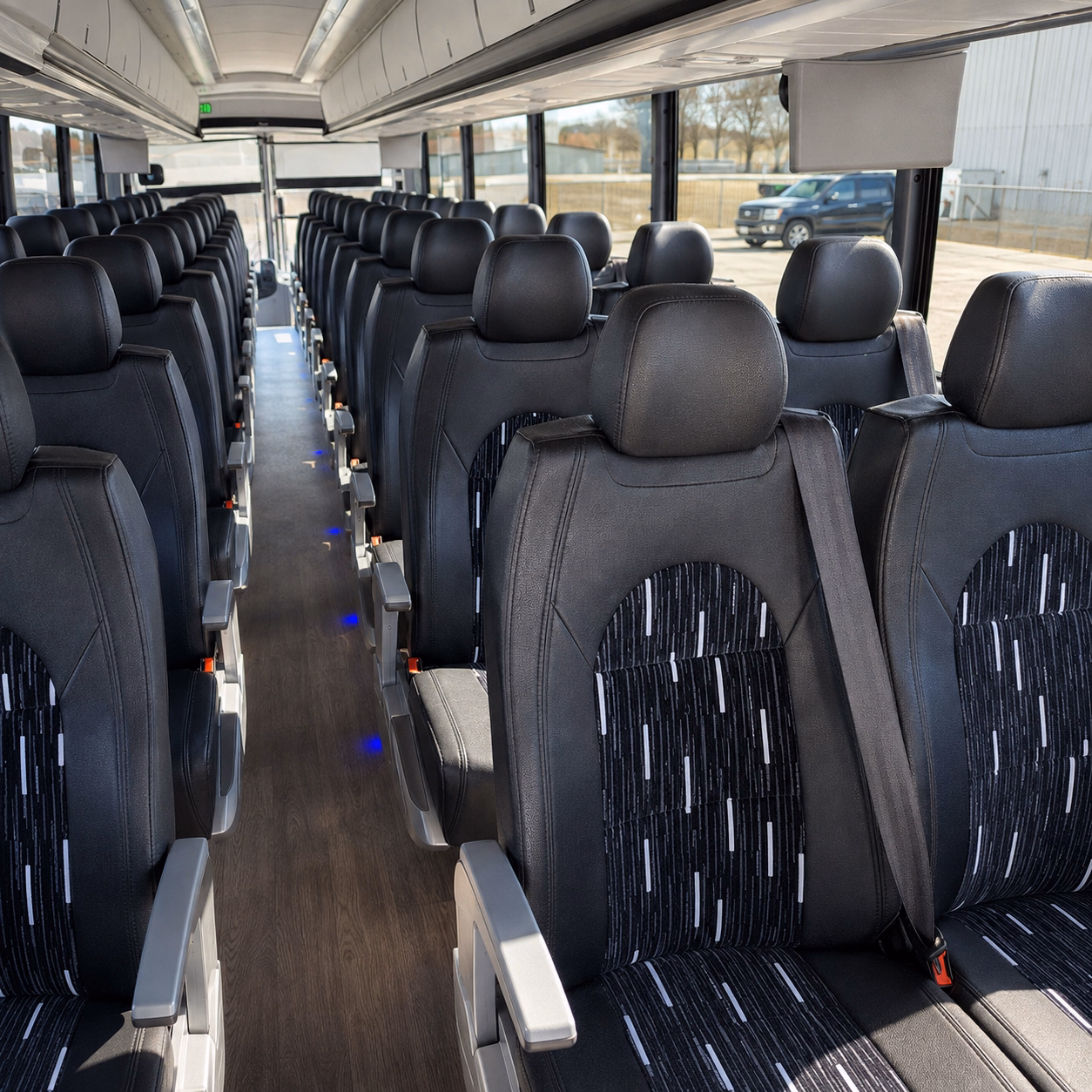 fairfield charter bus rental interior